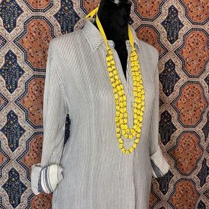 FREE PEOPLE Knit Navy/White Stripe Tunic Top